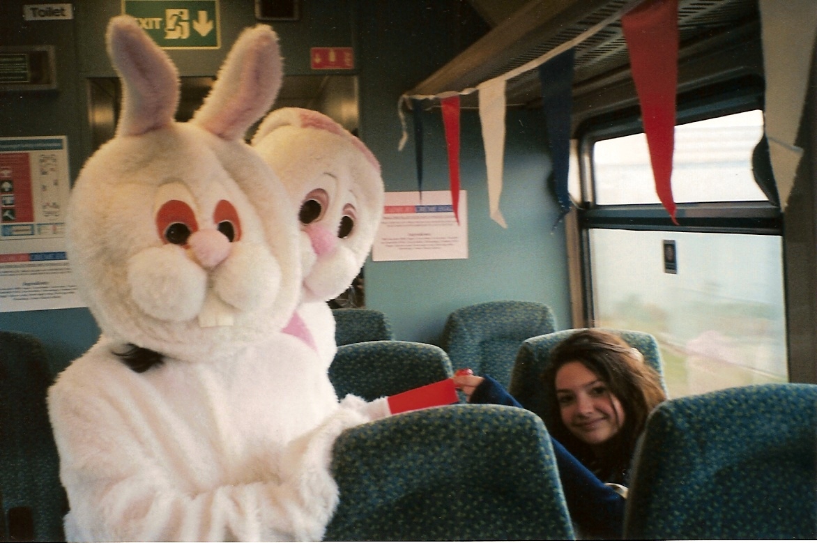 Easter Bunnies on the train
